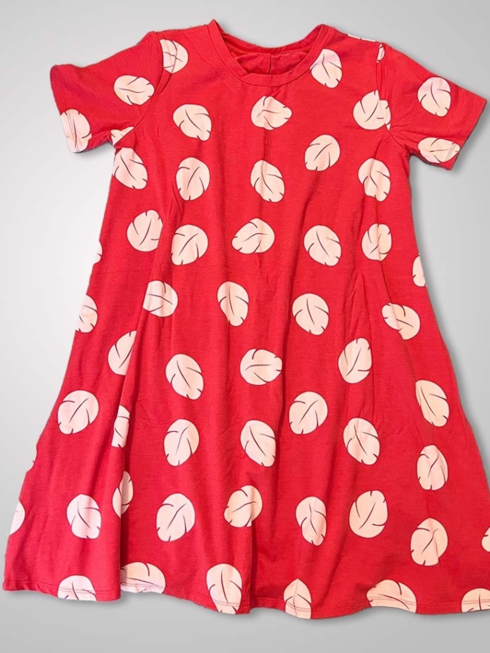OH MY DISNEY ~Lilo & Stitch~  Lilo Red Hawaiian Leaf Costume Shirt Dress - Large
